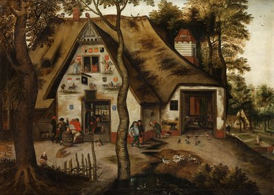 Village Scene with a Tavern in St. Michael by Pieter Brueghel the Younger